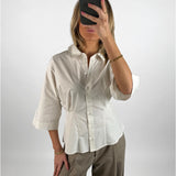 MERLE waisted skjorte, creme