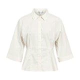 MERLE waisted skjorte, creme