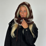 MILU balaclava, randig brun/beige