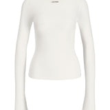 Produktbillede af hvid MINA bluse. Set forfra. Fra BySofieSønderby