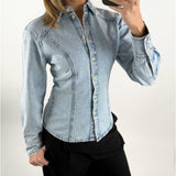 MINA denimskjorta, ljusblå