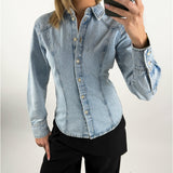 MINA denimskjorta, ljusblå