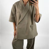 MINNIE oversized kortärmad blazer, beige