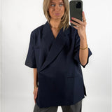 MINNIE oversized kortärmad blazer, navy