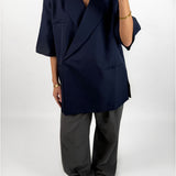 MINNIE oversized kortärmad blazer, navy