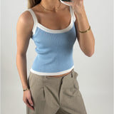 MOLLY topp, ljusblå/vit