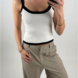 MOLLY topp, vit/svart