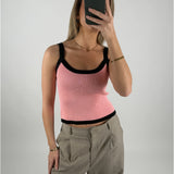 MOLLY topp, ljusrosa/svart