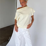 MONA one shoulder top, creme