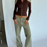 MONIKA zip blus, brun