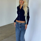 MONIKA zip blus, navy