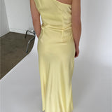 NAT one shoulder klänning, gul