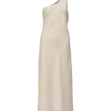 NAT one shoulder klänning, beige