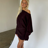 NIKITA one shoulder klänning, brun