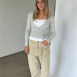 NOELLE wrap blus, grå