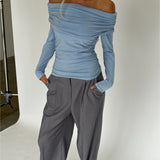 OLIVE off shoulder blus, rosa