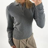 OLIVIA polo blus, grå