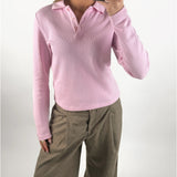 OLIVIA polo blus, ljusrosa