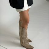 PALMER suede støvler, beige
