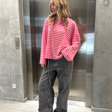 PENNY stribet long sleeve, pink/lyserød