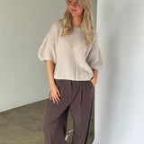 POPPY kortärmad sticka, beige