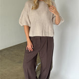 POPPY kortärmad sticka, beige
