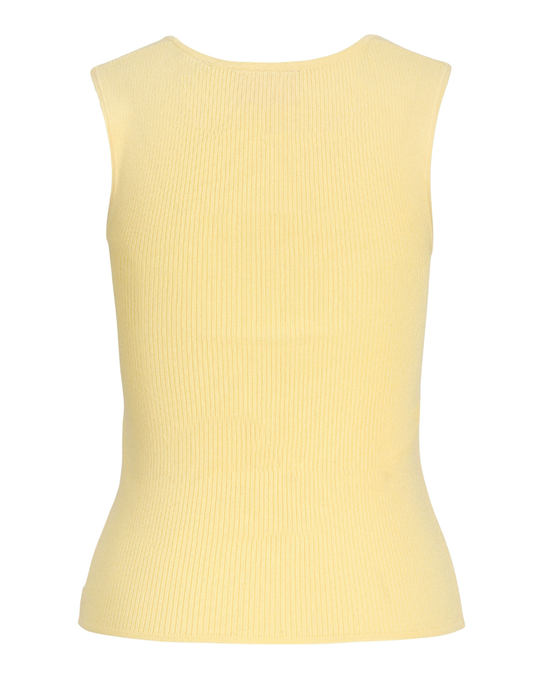 Produktbillede af gul POSIE top. Set bagfra. Fra BySofieSønderby