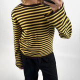 REBEKKA stribet long sleeve, gul/brun