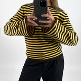 REBEKKA stribet long sleeve, gul/brun