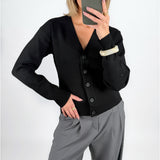 REYNARD waisted cardigan, sort