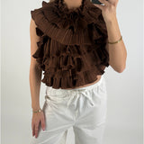 RHINA volang topp, brun