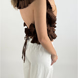 RHINA volang topp, brun