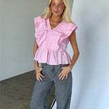 RIKKE volangtop, rosa