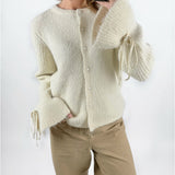 SALIKA stickad cardigan, creme