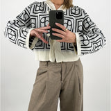 SHONDA cardigan, vit/svart