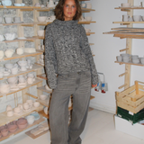 SIMIK rullkrage sticka, svart/vit