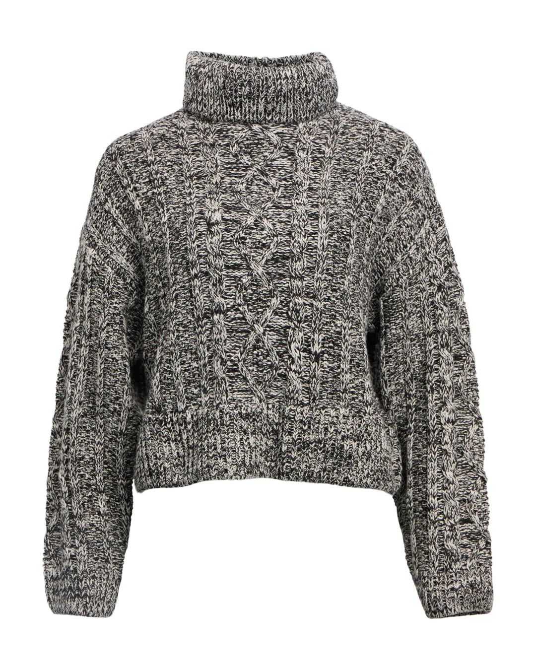 Produktfoto af sort SIMIK striktrøje. Set forfra. Fra BySofieSønderby