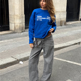 SNDRB ATELIER sweatshirt, kongeblå/vit