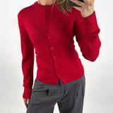 SPINA långärmad cardigan, röd
