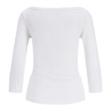 Produktbillede af Star bluse i hvid. Set bagfra. Fra BySofieSønderby