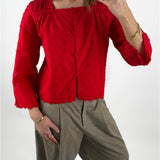 SUNELA bluse 3/4 ærme, rød