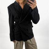 TANYA midjep blazer, svart