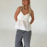 THALIA strop top, vit