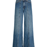 Produktbillede af blå TOKYO jeans med sy detalje. Set forfra. Fra BySofieSønderby.