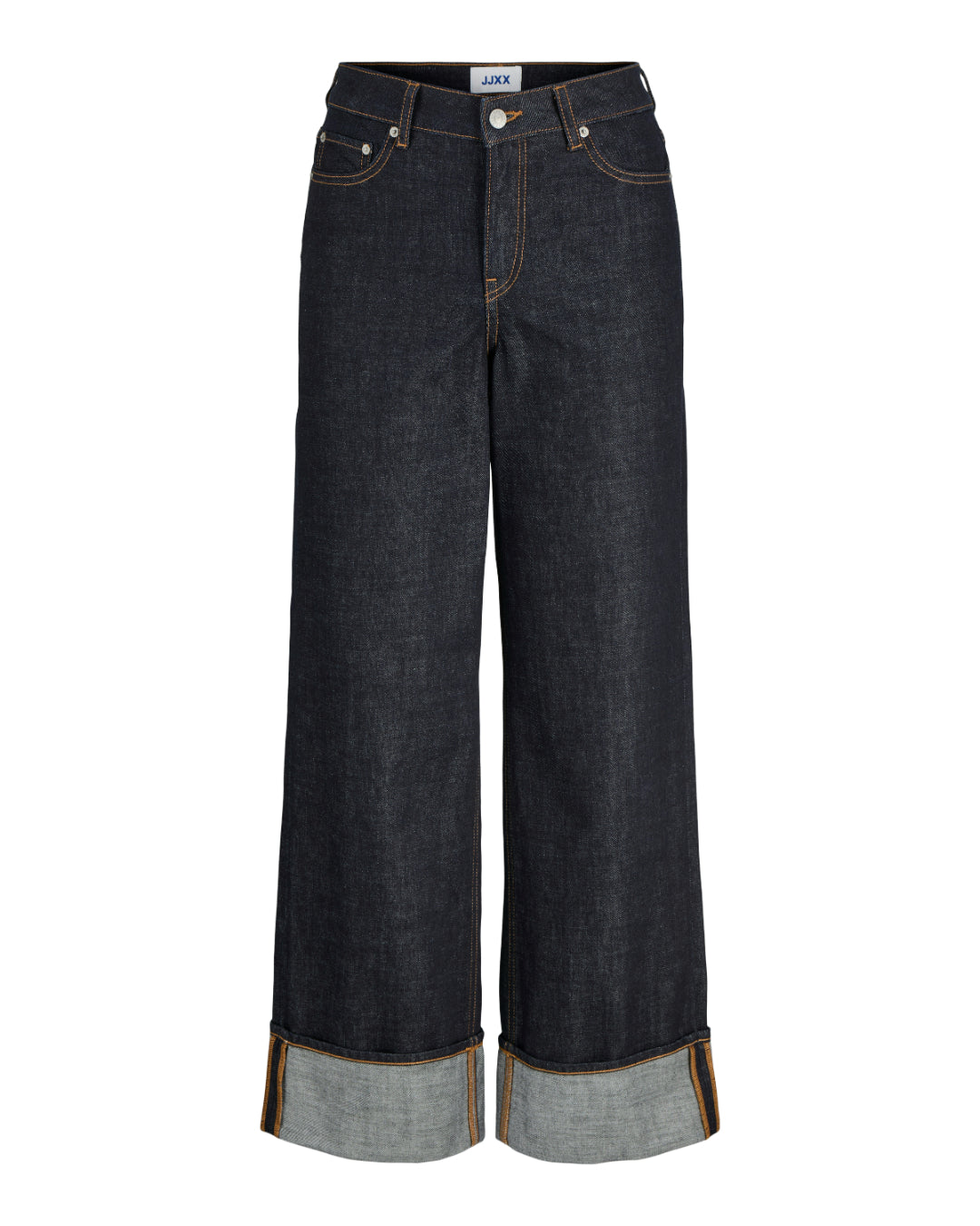 Produktfoto af mørkeblå Tokyo jeans. På hvid baggrund. Fra BySofieSønderby