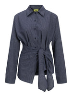 Produktbillede af VIOLA skjorte i navy. Set forfra. Fra BySofieSønderby