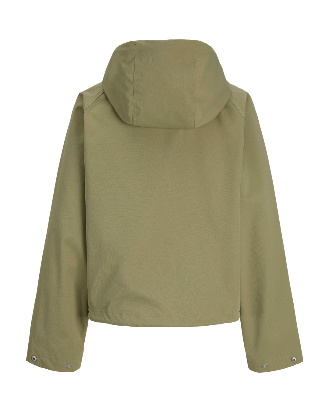 Produktbillede af olivengrøn WILMA jakke. Set bagfra. Fra BySofieSønderby