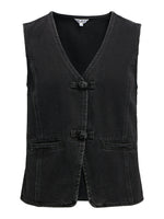 Produktbillede af sort ZARAFINE vest. Set forfra. Fra BySofieSønderby.