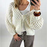ZOE sticka cardigan, vit