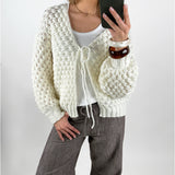 ZOE sticka cardigan, vit